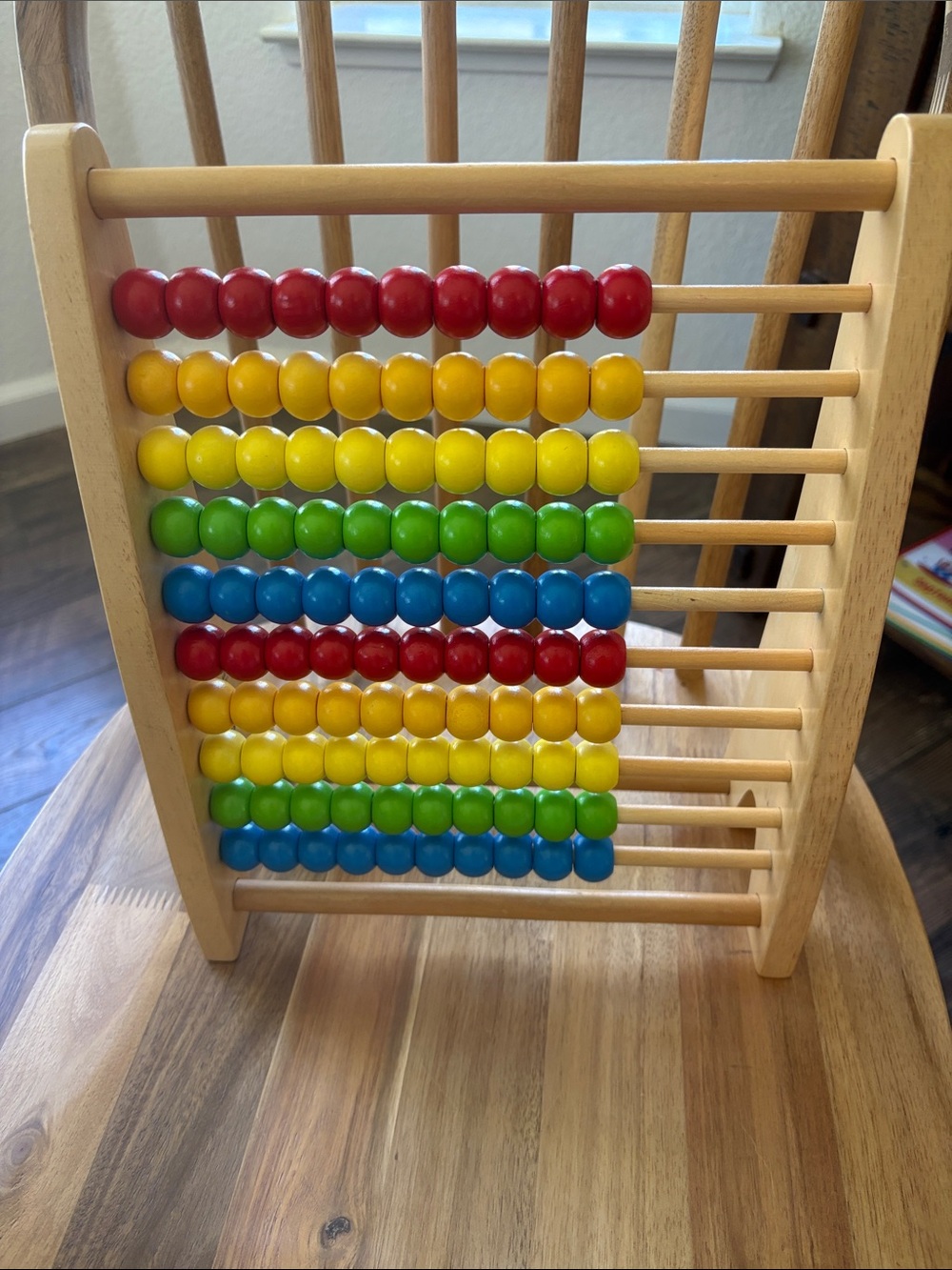 Classic Wooden Bead Abacus in Red, Yellow, Green & Blue